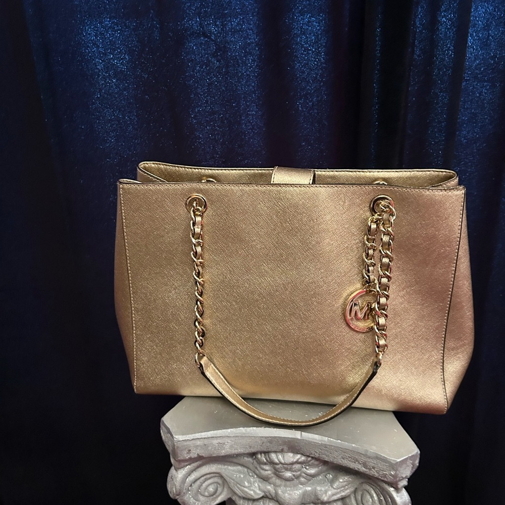 Michael Kors Gold Shoulder Bag with Chain